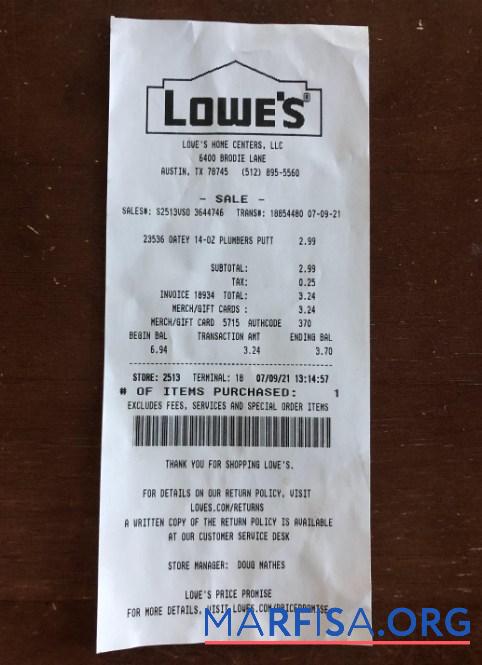 Realistic Lowes retail company payment slip template
